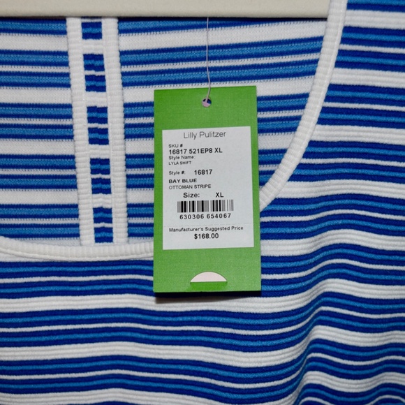 Lilly Pulitzer Lyla Shift Bay Blue Ottoman Stripe Size XL NEW BNWT - Picture 5 of 5